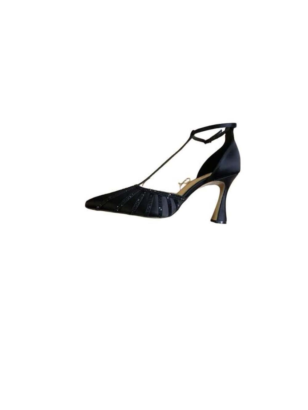 Jewel Badgley Mischka Faithlyn Size 8.5 Black Satin Pumps